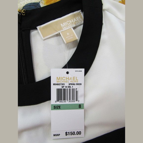 Michael Kors Spring Multicolored LS Dress Size 8 - Picture 3 of 4